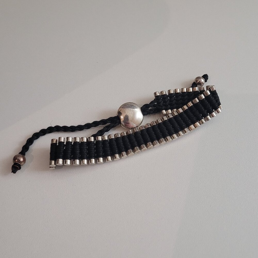 Black & Silver Links of London Friendship Bracelet